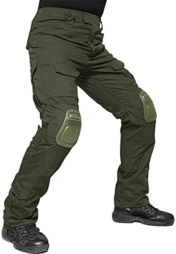 מכנסיים צבאיים של Kehaioo עם רפידות ברכיים, מכנסי מטען טקטיים של Airsoft, מכנסי פיינטבול חייל הצבא