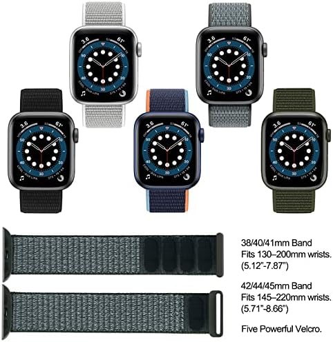 5 חבילות Enjiner Sport Loop Loop להקת ניילון תואמת ל- Apple Watch 38 ממ 40 ממ 41 ממ 42 ממ 44 ממ 45 ממ 49 ממ אולטרה iwatch סדרה 8 7 6 SE