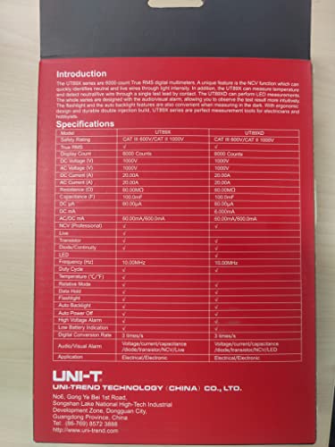 UNI-T UT89XE דיגיטלי מולטימטר מקצועי מקצועי אמיתי RMS AC/DC 1000V 20A מתח זרם מוליכות טמפרטורה מד ...