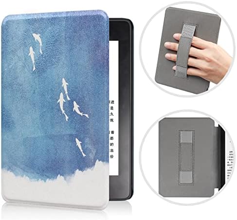 מארז נייר לבן קינדל מתאים לדור ה -11 2021 עם שרות/שינה אוטומטית, עיצוב רצועת יד עם כיסוי מגן מגנטי למים