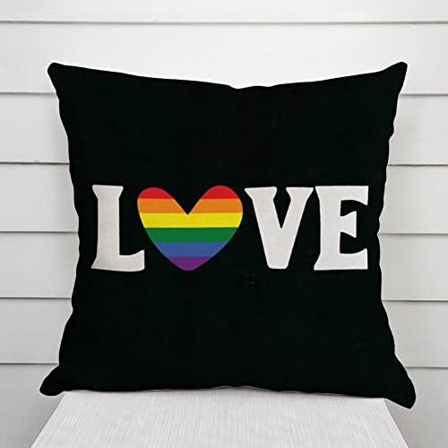 אהבה קשת קשת LGBTQ לזרוק כרית כיסוי כרית יום האהבה מארז לסביות התקדמות הומוסקסואלית גאווה גאווה כרית קשת מכסה כרית דקורטייב כרית עיצוב