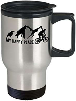 ספל נסיעות אופני הרים מצחיק רכיבה על אופניים נירוסטה 14 גרם כוס לקפה או תה
