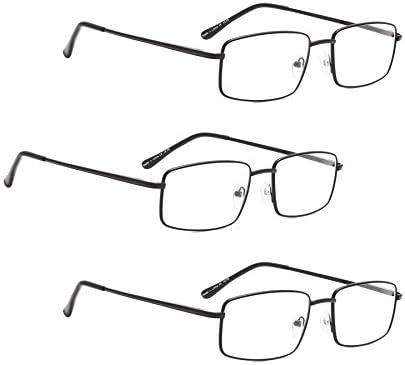 LUR 6 חבילות משקפי קריאה קלאסיים + 3 חבילות משקפי קריאה מתכת