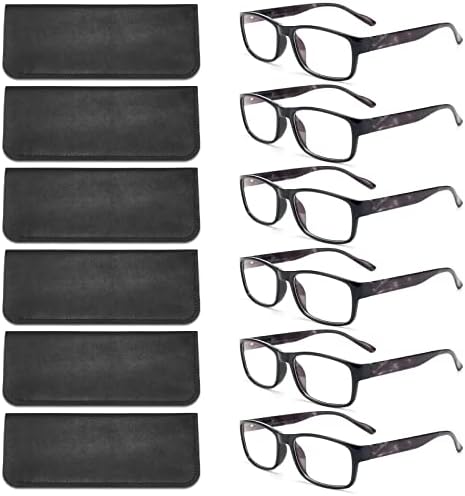 בלוז קריאת משקפיים לנשים / גברים כחול אור חסימת, אופנה קוראי אנטי לאמץ את העיניים / מיגרנה משקפיים 6 חבילות/מקרה