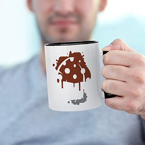פטריות דם ספל קרמיקה קריאייטיב שחור בתוך כוס קפה קפה ספלי ידית עמידות מתנות ייחודיות