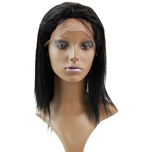 כמות טובה 20 שיער טבעי פאה עבור אישה שחורה ארוך מול תחרה פאה אירופאי בתולה רמי שיער טבעי יקי ישר צבע 1 שחור משחור