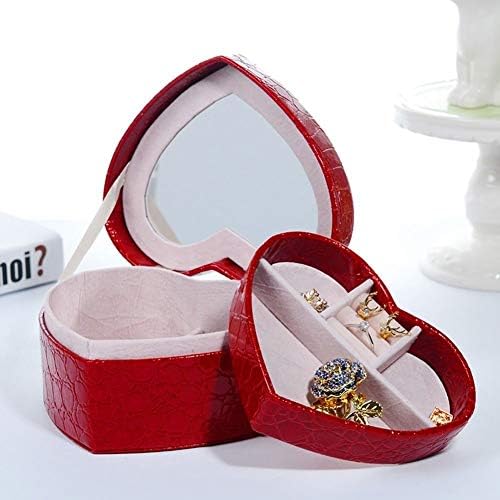 קופסאות חזה תכשיטים קופסאות עור קופסת תכשיטים אדום אהבה שרשרת טבעת עגילי אחסון קופסא תכשיטים תצוגת קופסא מארגן קופסא לחתונה אירוס