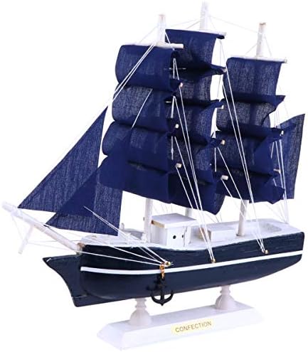 דגם מפרשית עץ 1 מחשב גדול סירת פסל עץ שיט ספינה דגם ימי אמנות בית תפאורה רומן מפרשית שיט ספינה פיסול קרפט חוף עץ קישוטי מפרשית דקור