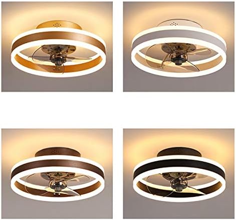 מאוורר הפיך של פיהון עם תאורת תקרה ושלט רחוק שקט 6 מהירויות חדר שינה LED לעומק תאורה לאוורר אור עם טיימר מודרני סלון מאוורר תקרה אור/שחור/40