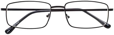 משקפי קריאה של BFOCO סט של 3 משקפי מתכת מלבניים לקוראים קוראים גברים