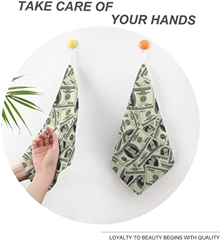 דפוס כסף מצחיק דפוס מגבת יד מצחיקה עם לולאה תלויה סופגת מיקרופייבר חמוד למטבח אמבטיה בית