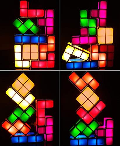 ביטופבי 7 יחידות אור לילה הניתן לגיבוב 3 חידות צעצוע 7 צבעים בלוקים קסומים אינדוקציה משולבת לד חידוש תאורת מנורת שולחן עשה זאת בעצמך לבני