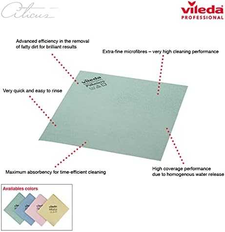 VILIDEDA Professional - PVA מיקרו בד צהוב, מיקרו -סיבים, עבור זני גריז וכמות גבוהה של לכלוך, העשוי מ- PVA לחיכוך מופחת, מבנה תלת
