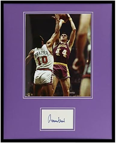 ג'רי ווסט חתום מסגר 16x20 תצוגת צילום JSA לייקרס - תמונות NBA עם חתימה