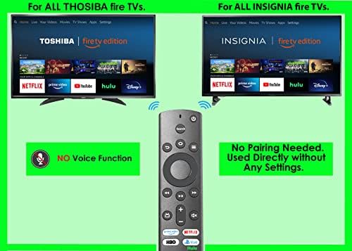 New CT-RC1US-19 Replacement Remote Control Compatible for All Insignia and Toshiba Fire TV Editions with Netflix HBO Prime Video Hulu