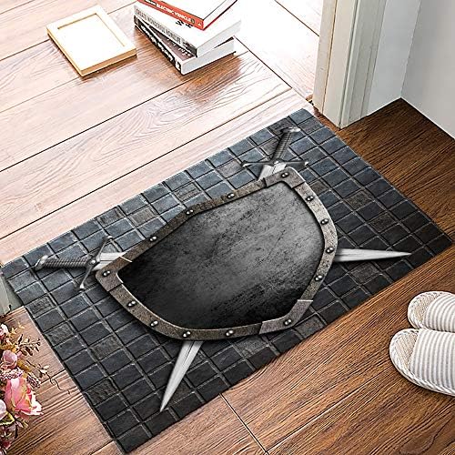 ימי הביניים אביר מגן, אמבטיה מקלחת מחצלת שפשפת החלקה, רצפת שטיח סופג שטיחים רצפת מחצלת בית תפאורה עבור מטבח חדר שינה שטיח, 16איקס 24