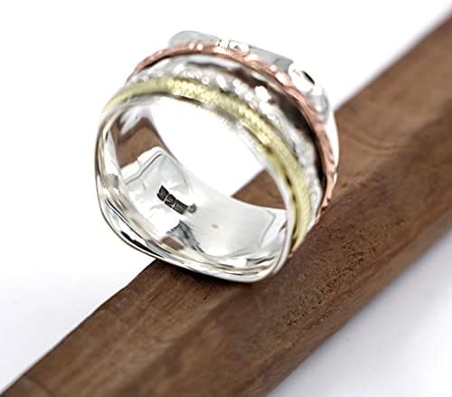 טבעת ספינר מדיטציה לנשים ספינרים נחושת פליז טבעת בסיס מגולפת טבעת 925 סטרלינג כסף סטרלינג יופי טבעת טבעת דאגה טבעת חרדה טבעת טבעת טבעת