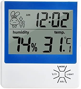 טמפרטורת לחות מד תאורה אחורית מקורה חיצוני דיגיטלי מדדי לחות מדחום תחנת מזג אוויר עם שעון