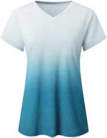 צמרות נשים נמליות מזדמן 2023 עניבת שרוול קצר צבע חולצת צוואר חולצה פרחונית טוניקה קיץ טוניקה גדולה