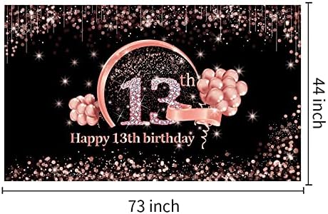 קישוטים ליום הולדת 13 לבנות, ציוד לעיצוב מסיבת יום הולדת בן 13, זהב ורוד וורוד שמחה שלוש עשרה שלט יום הולדת אבזרי תאי צילום