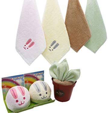 ערכת מתנה לקישוט ארנבון ילדים כביסה כותנה כותנה חמוד חדר אמבטיה/מטבח מטבח, מגבת דקורטיבית, מתאימה לילדים