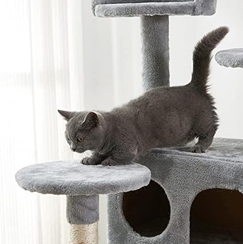 חתול עץ, 52.76 סנטימטרים חתול מגדל עם סיסל מגרד לוח, חתול פעילות עצי עם מרופד פלטפורמה, 2 יוקרה דירות, עבור חתלתול, חיות מחמד, מקורה פעילות