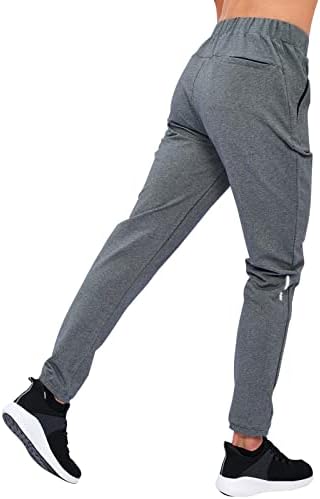 מכנסי ריצה לגברים עם כיסי רוכסן-מכנסי טרנינג פעילים מחזירי אור מחודדים לאימון ריצת מכנסי ספורט מזדמנים