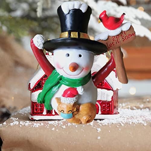 2021 חג המולד שלג קישוטים, קרדינל חג המולד עץ קישוט חתול עם פנים מסכת ייחודי קישוטי חג המולד, קישוטי עץ חג המולד-מזכרת למשפחה, אדום ירוק