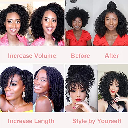 אפרו קינקי מתולתל שיער טבעי הרחבות עבור שחור נשים 4 ב-4 ג טיפ שיער טבעי הרחבות מיקרו קישורים 100 גדילים לכל חבילה 16 סנטימטרים