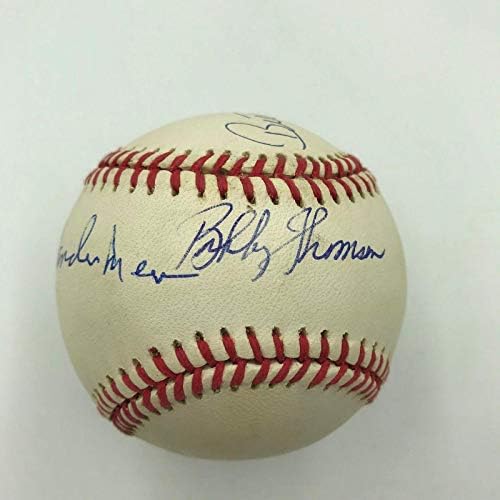 בובי תומסון מזרוסקי דון לארסן בייסבול הרגעים הגדולים ביותר של בייסבול חתום JSA - כדורי בייסבול עם חתימה