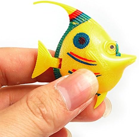 UXCell 3 חלקים מיכל דגים מפלסטיק התנודד עיצוב דגי זנב, צבע משולש