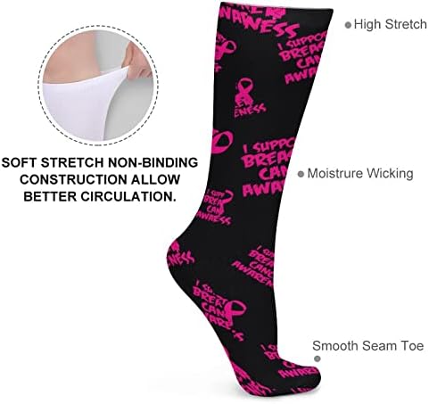 מודעות לסרטן השד גרבי צינורות של נשים ללא-סערה גרביים עבה עבה קוספליי גרביים מחממי רגליים ספורט