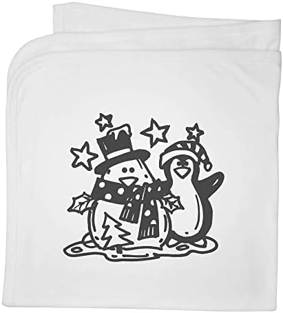 Azeeda 'Penguin & Snowpenguin' כותנה שמיכה/צעיף