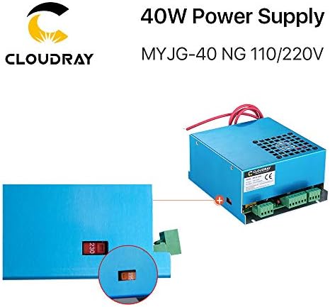 Cloudray CO2 צינור לייזר 40W 45W ו- 40W אספקת חשמל PSU 110V/220V מחזיקי צינור למכונת חיתוך חריטת לייזר