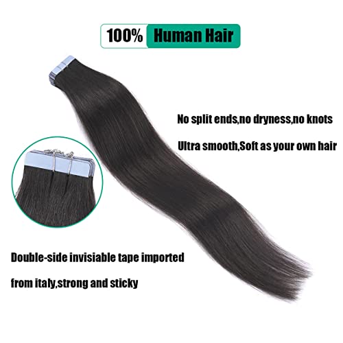 הולך ללכת שחור קלטת בתוספות שיער שיער טבעי 16 סנטימטרים רמי שיער טבעי הרחבות קלטת תוספות 20 יחידות 40 גרם אריזה ישר חלקה עור ערב קלטת