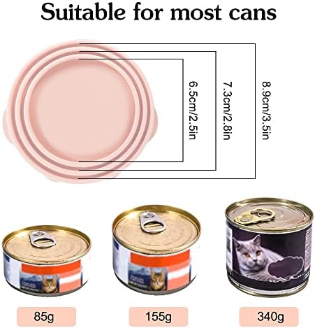 דונגקר כלב מזון יכול כיסוי, סיליקון לחיות מחמד מזון יכול אספקת עם כפית עבור 3 סטנדרטי גודל כלב חתול מזון פחיות