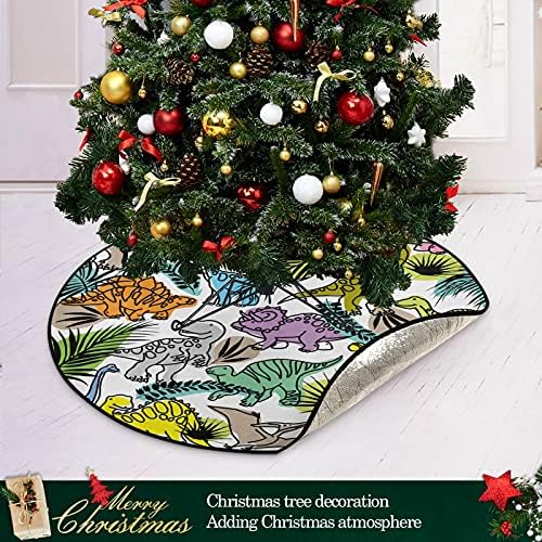 דינוזאור קריקטורה צמח טרופי מחצלת עץ חג המולד עץ עץ עץ עץ מגש שטיח מחצלת תחת עץ חג המולד אביזר להגנת הרצפה אספקת בית חג המולד 28 אינץ