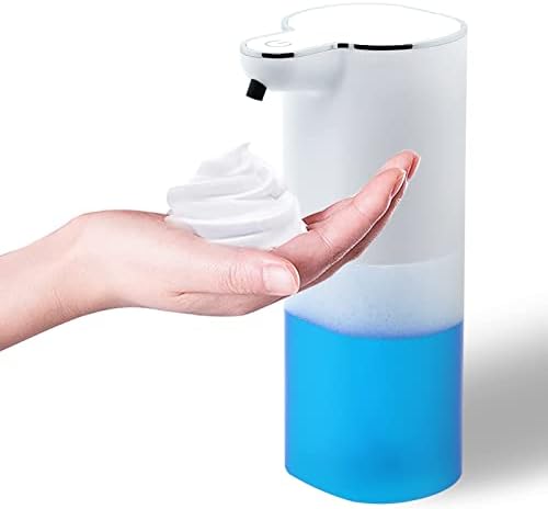 מתקן סבון אוטומטי - קצף ללא מגע בקבוק סבון יד - ידיים נטענות משאבה חינם לחדר אמבטיה או מטבח עם וו קיר