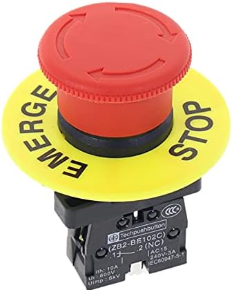 כובע פטריות אדום של Vevel 1 לא 1nc dpst AC 660V10A עצירת חירום מתג לחיצה תעשייתי מתג כפתור