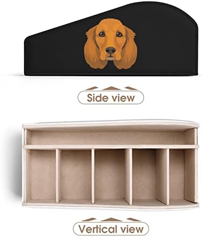 זהב רטריבר כלב פנים עור מפוצל בקרת אחסון תיבת רב תפקודי שולחן עבודה ארגונית עבור טלוויזיה מרחוק מחזיקי
