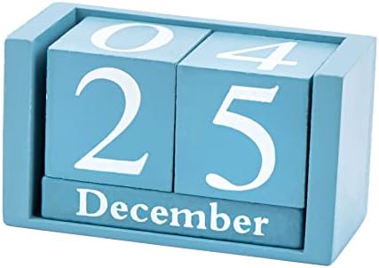 Framendino, כחול וינטג 'לוח השנה כפרי בלוק כפרי שיק לוח שנה שולחני שולחן עבודה לוחות שנה לקישוט שולחן העבודה של המשרד הביתי