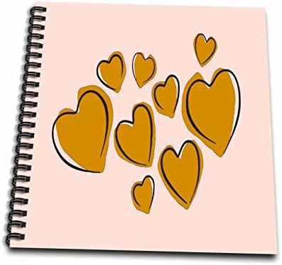 3DROSE לבבות חמודים נמשכים יד צהובים רומנטיים צהובים - ספרי רישום