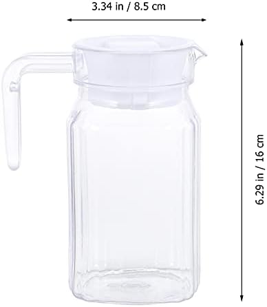 בקבוק מים Veemoon בקבוק מים קנקן פלסטיק בלתי ניתן לשבירה, קנקן מים שקוף 1.2L עם ידית, משקה תה קפה נהדר על שולחן/מקרר בקבוק מים לימונדה