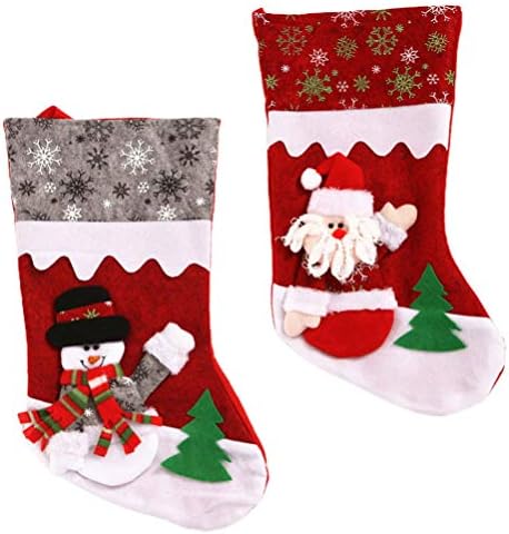 Bestoyard 2 PCS גרביים תלויים לחג המולד עם עץ חג המולד סנטה קלאוס פתית שלג חג המולד גרביים עץ חג המולד קישוטים לקישוט קישוטי למסיבות ביתיות