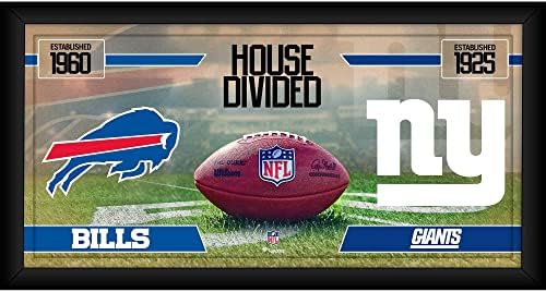 Buffalo Bills נגד ניו יורק ענקים ממוסגרים 10 x 20 קולאז 'מחולק בית - פלאק קבוצות NFL וקולאז'ים