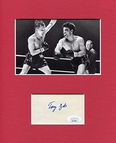 טוני זייל אגרוף אלוף חתום בתמונות חתימה עם רוקי גרציאנו JSA - תמונות אגרוף עם חתימה