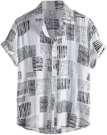 Beuu mens כפתור שרוול קצר למטה חולצות קיץ גברים מזדמנים של חולצת הדפס בהוואי