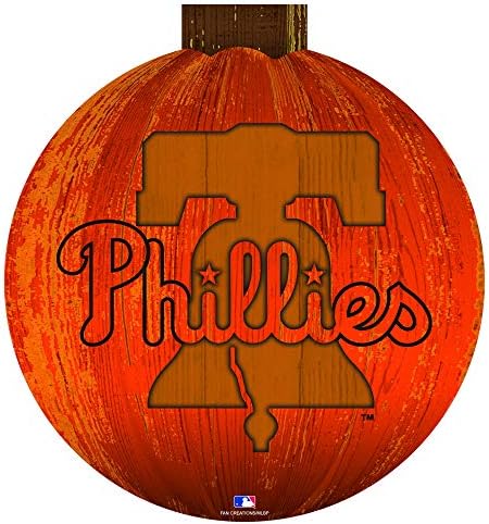 יצירות מעריצים MLB פילדלפיה פיליס יוניסקס פיטסבורג פיראטים 12 אינץ '. שלט דלעת ליל כל הקדושים, צבע צוות, 12 אינץ'