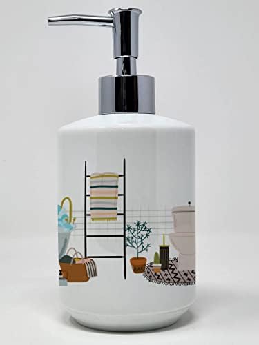 אוצרות קרוליין WDK5790SOAP שיזוף שחור קוקר ספניאל במתקן סבון קרמיקה אמבטיה, בקבוקי משאבה של מתקן סבון יד למטבח אמבטיה, מיכל סבון נוזלי
