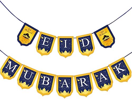 Blue Eid Mubarak Banner Eid Mubarak Kicaturations Suppling